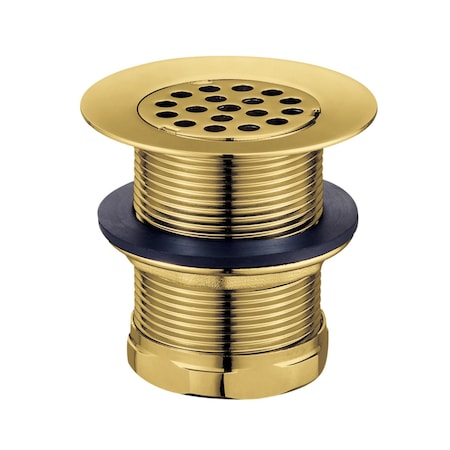 Kingston Brass 2Inch Brass Grid BarUtility Sink Drain, Brushed Brass KBU1007